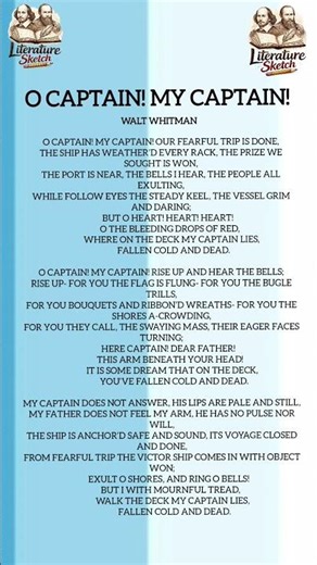 o captain my captain | Walt Whitman | English poem |