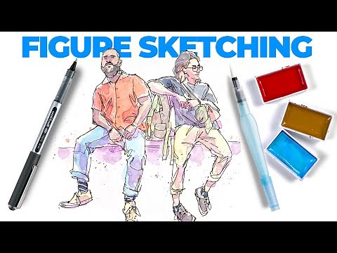 Loose ink FIGURE SKETCHING process & simple wash