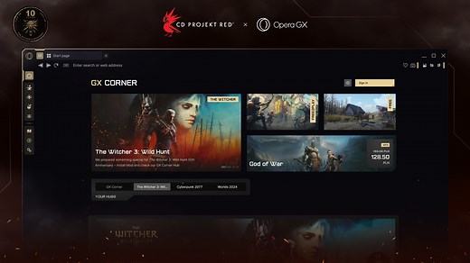 Opera GX turns your browser into a Witcher world with new The Witcher 3: Wild Hunt 10th anniversary edition