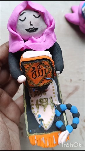 How to make Jaynamaj by clay🌸//ক্লে দিয়ে জায়নামাজ বানানো🌺#clayart #craft #trending #shorts #clay