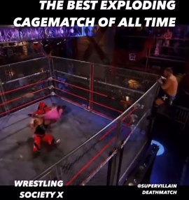 SuperVillainDeathMatch on Instagram: "Have you seen a better done exploding cage match gimmick in your life? This was from the final unaired episode of Wrestling Society X from MTV in 2007 after it’s cancellation. I mean I get they’re shaking the camera a bit and all that but it’s the best looking version of the gimmick I’ve seen. What do you think? Do you think this looks better or worse than the Onita stuff? - - #deathmatch #wrestling #deathmatchwrestling #nodeathmatchnolife #indywrestling #in