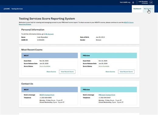 Share Scores from Menu