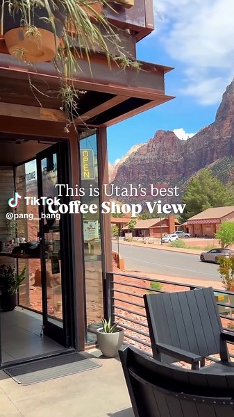 Utah’s best brew with the best view 📍Canyon Coffee in Springdale, Utah Just minutes from the entrance to Zion National Park you’ll find this woman-owned coffee shop that’s serving up locally roasted coffee, homemade pastries, and stunning canyon views. With a dog friendly patio it’s the perfect place to fuel up before a hike or just soak in the scenery. Their doors are open daily from 7 AM to 2 PM. #springdale #utah #canyoncoffer #zion #zionnationalpark