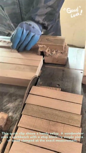 Cutting Wood Planks on a Workbench #Woodworking