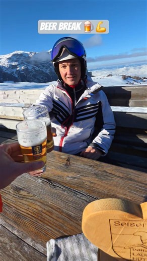 BEER BREAK 💪🍺😉 #skiing #ski #dolomites