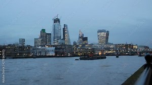 view across the thames river London, England, UK Business & finance 'square mile' city of London