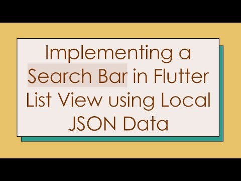 Implementing a Search Bar in Flutter List View using Local JSON Data