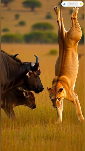 Buffalo Defends Itself Against a Lioness 🐃🦁 | Description👇