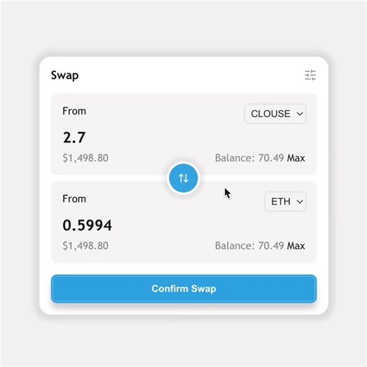 💳 Demo: BitCoin Wallet Swap Component In Reactjs & Nextjs