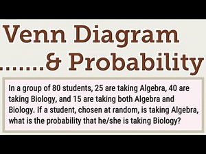 VENN Diagram and Probability | what is the probability that he/she is taking Biology?