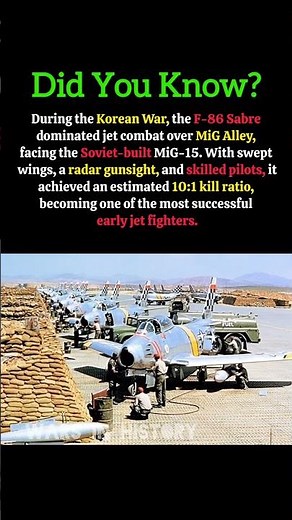 F-86 Sabre: The Jet That Ruled Korea’s Skies ✈️ #koreanwar