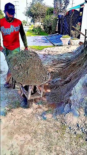 Try This Method – Dumping Soil with a Wheelbarrow Made Easy!#Wheelbarrow #SoilDumping #Construction
