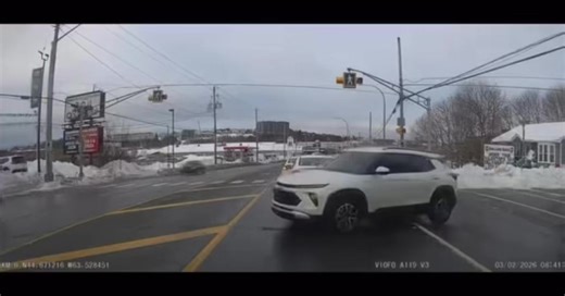 Driver caught making illegal left-hand turn, despite having clear signage that indicates right hand turn only. (Signage can be seen on the telephone pole)￼￼ If you have Dasham footage you’d like to see featured on our Facebook Instagram and YouTube channel, please PM the page or contact us by email at caughtondashcamns@gmail.com #Halifax #NovaScotia #caughtondashcamns #dashcam #accident | Caught on DashCam Nova Scotia