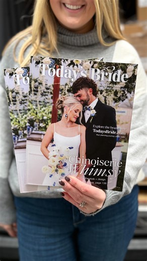 IT’S HERE! ✨ After months of planning designing (and a few too many late-night coffee runs), I’m so excited to finally reveal the brand-new 2026 Today’s Bride Magazine front cover 💗 This year is extra special because we’re featuring local Wayne County wedding talent right on the front. This cover comes from our Weddings in Wayne styled shoot, created by an incredible team of local Wayne vendors who brought style, color, emotion, and artistry to life in their Chinoiserie Whimsy shoot. Designing 
