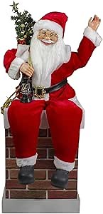 Northlight Santa Delivering Presents Down a Smokestack Chimney Christmas Decoration