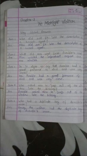 English chapter 3 Class 10th The Midnight Visitor Question Answer #notes #question #class