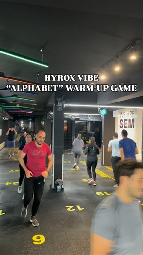 Aladin Mehrez 🏋️‍♂️ on Instagram: "📍Warm-up doesn’t have to be boring 👀 Alphabet game 🔤 👉Call a letter → instant movement . . . #crossfit #hyroxtraining #coachlife❤️ #fungym #funreels"