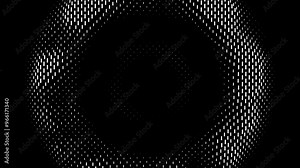 Animated abstract grid pattern 4K data dark background, Loop, black and white. fluid wave animation.