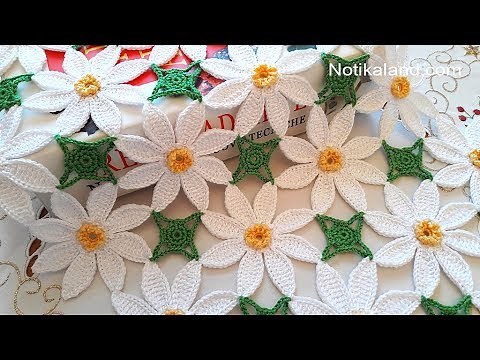 Crochet flower EASY pattern How to join motifs