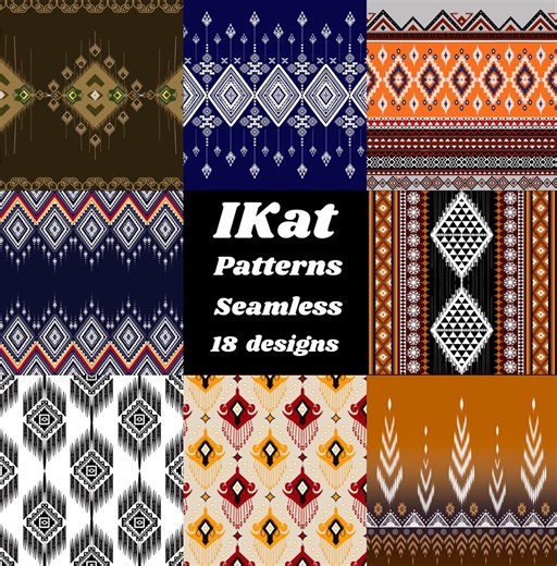 Ikat Seamless Pattern: Abstract Printable Scrapbook Paper (digital Download) - Etsy