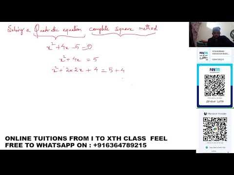 Solving Quadratic Equation using completing the square method