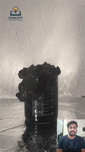 KMnO4 + Organic Compounds (milk) -- MnO2 + CO2 + Heat + 🌑 Foam (details 👇) #experiements #trending