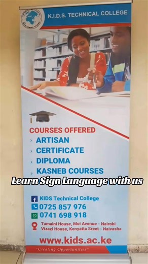 30% off on all Kenya Sign Language programs! This is the perfect time to learn Kenya Sign Language and become part of a world where communication has no barriers. To celebrate, we’re giving you 30% OFF our KSL programs all through September! Don’t just watch the change, be the change. Join us in either Nairobi or Naivasha campuses and let your hands do the talking. #deafawarenessmonth #deafcommunity #DeafAwarenessWeek #september2025 #KSL #signlanguage #learnsignlanguage | KIDS Technical College 
