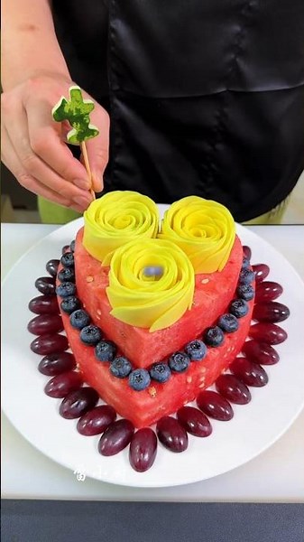 A Watermelon Surprise for My Daughter's Birthday 🎂🍉 | how to make fruit cake #shorts​ #viralshorts