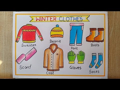 Winter Clothes drawing easy| How to draw 8 different types of Winter Clothes| Winter Clothes Chart