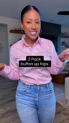 Stylish Spring Button Ups in Pink and White