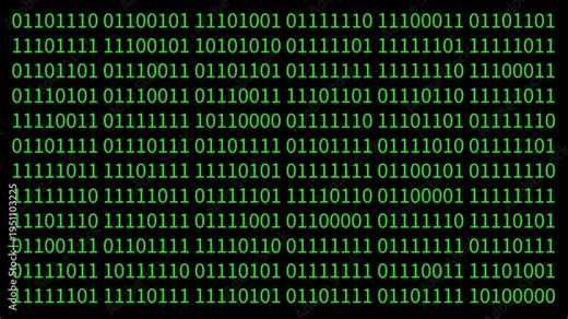 Cyber neon green binary text data bundle technology and programming background video 4k 30fps