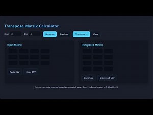 Transpose Matrix Calculator App Using JavaScript