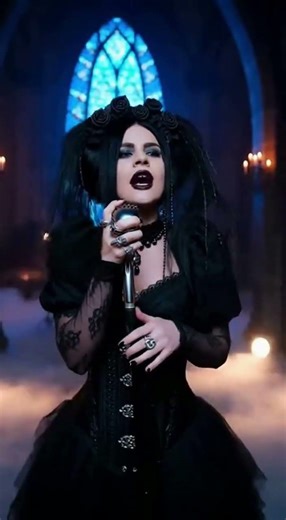 Victorian Gothic Singer in Cathedral🖤✨️ #goth #gothclub #victoriangoth #gothstyle #gothrock
