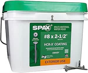 SPAX #8 x 2-1/2" Exterior Wafer Head Wood Screws Construction Torx T-Star Plus (Pack of 5/600 Total /120 EA Pack) Bit Included Rust Resistant