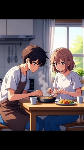 Some Mornings Feel Like Home#anime #cooking #boy #girl #shorts