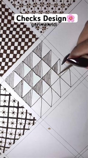 Triangle Checks Mehndi Design ✨ Easy & Stylish Pattern #shorts