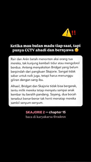 퐉. 퐑퐀퐃퐄퐍퐒퐄́ on Instagram: "dihantui jurig ❌ anak sendiri udah kayak jurig kok ✅ ౨ৎ KaryaKarsa: SKAJORIE 2 [rate 21+] ౨ৎ author: radexn ㅤ #skajorie2 #trend #fyp #viral #adult #mature #harem #reverseharem #darkromance #fantasy"