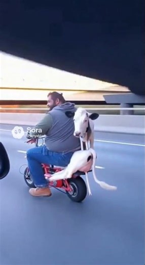 A Man, a Minibike, and… a Cow & Goat?! 😂