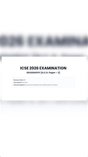 ICSE Geography 2026 🔥 Most Expected Paper | 95% Accurate Prediction | Board Pattern Paper OUT!