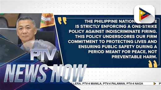 #PTVNewsNow | PNP command echoes one-strike policy against indiscriminate, celebratory firing of firearms in the New Year's Eve celebration Malacañang: PBBM unmoved by ratings, pushes anti-corruption drive Trump warns Iran, Hamas; stands firm with Netanyahu | PTV
