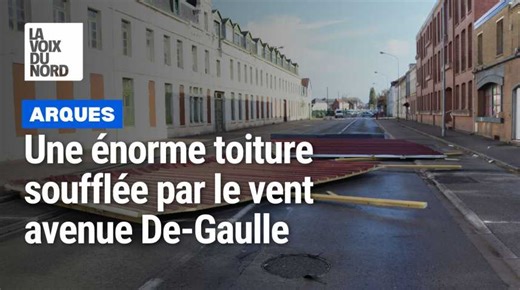 A Arques, une toiture en tôles projetée au sol en pleine ville