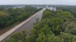 Drone footage of Iowa flooding. The Cedar River at Cedar Rapids is at major flood stage and is expected to crest at 23 feet tomorrow. This height would produce the worst flooding since 2008. The system that brought the flooding rain to the Midwest delivers rain to us beginning late tonight. Coutesy Kari Schwartz | Lee Goldberg