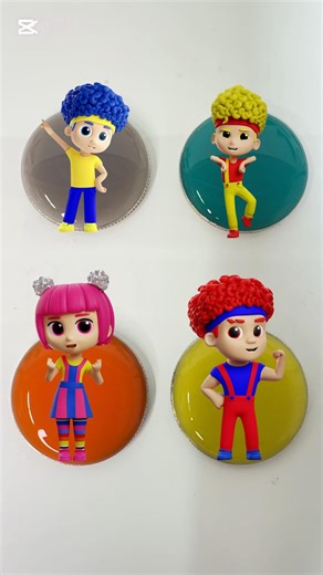 Colorful Cartoon Kids Resin Stickers / Cute Toy Characters #satisfyingvideo #trending #colormixing