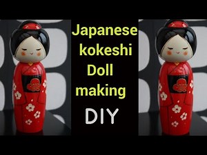 Japanese kokeshi doll making|| clay craft||creative guide