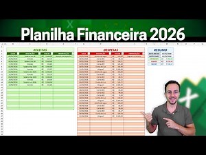 Grátis! Planilha de Organização Financeira Excel 2026 | Como fazer do Zero