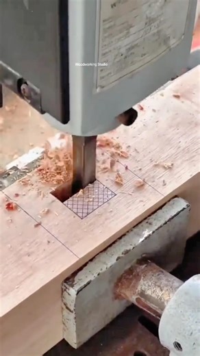 Precision technique for making square holes in wood using a modern drill machine #shorts