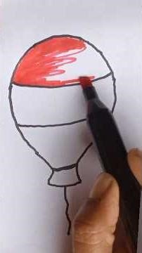 Balloon Drawing and Coloring for Kids | Easy Art Tutorial #shorts
