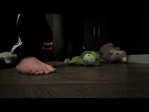 Destroying, stomping and trampling plushies