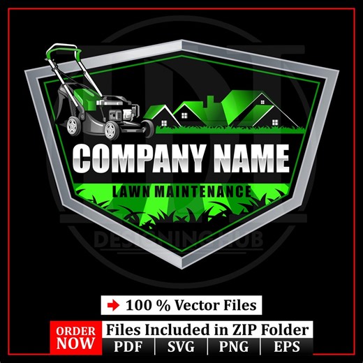 Lawn Maintenance Logo Badge | Custom Landscaping & Mowing Business Logo | Editable Vector Design for Lawn Care Branding - Etsy