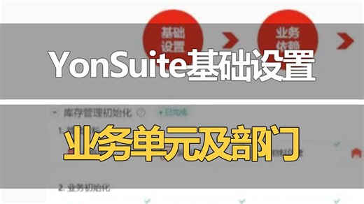用友YoinSuite基础数据，业务单元及部门设置。
